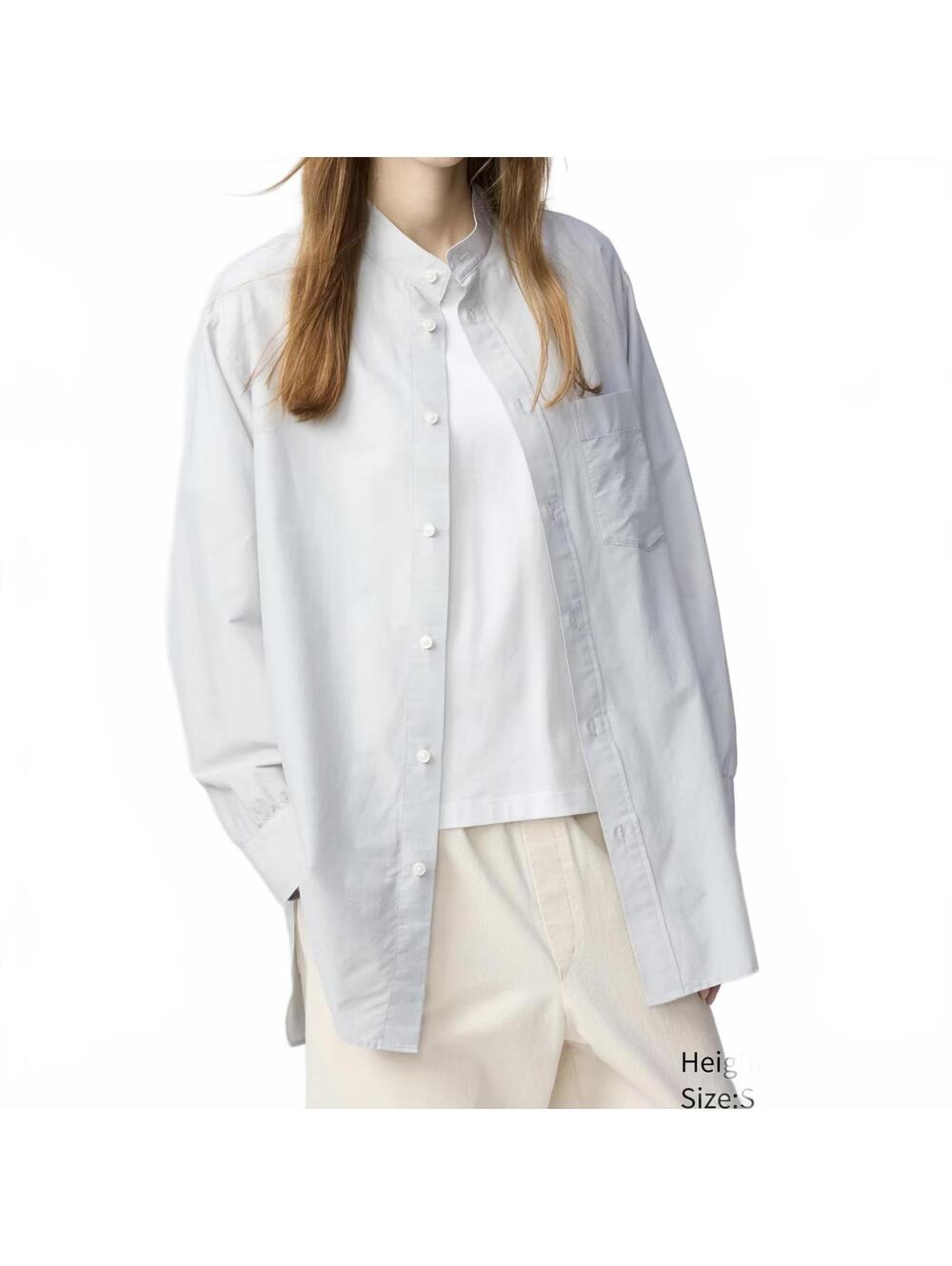 Uniqlo U Cotton Blend Oversized Shirt NWT Light Gray XL
